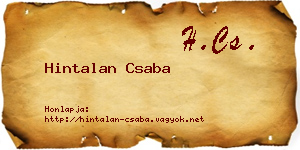 Hintalan Csaba névjegykártya