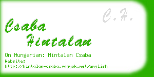 csaba hintalan business card